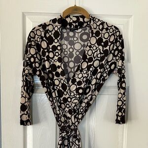 Lily Brown and Cream Patterned Dress‎